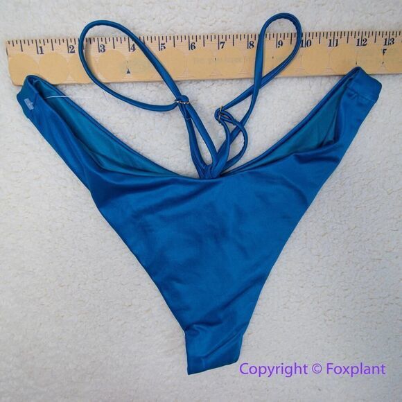NEW Agua Bendita blue Egle Thoughts reversible bikini bottom, size L - Picture 7 of 12